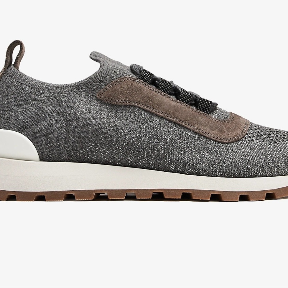 Brand New In Box Brunello Cucinelli Sparkling Knit Sneakers 38.5 - Picture 5 of 16